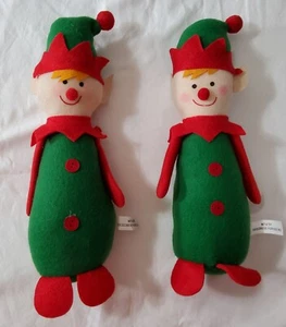 CHRISTMAS HOUSE STANDING WEIGHTED DECOR PLUSH ELF SET 12" H NWOT - Picture 1 of 2