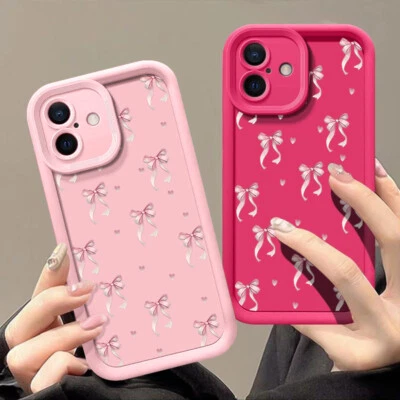 Girly Bow For iPhone 16E 16 17 Pro Max 15 14 13 12 11 8 XR ShockProof Case Cover - Image 1 of 4