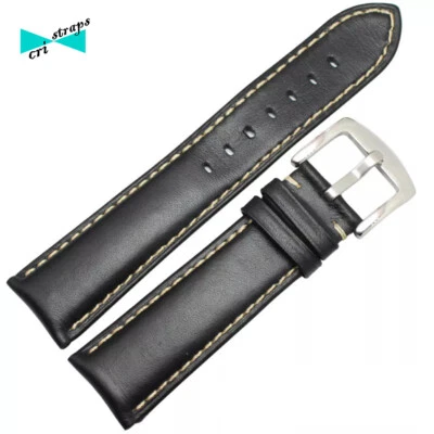 CRISTRAPS Cinturino orologio in pelle nero marrone uomo omega vintage 18 19 20 21 22 24 mm