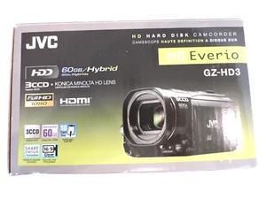 JVC HD Everio GZ-HD3 Camcorder in Original Box with Accessories, Card, & Battery - Picture 1 of 18