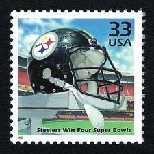 SALE! Pittsburg Pittsburgh Steelers Win Four Super Bowls US Football Stamp MINT!