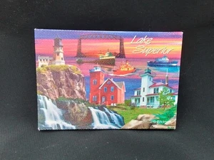 LAKE SUPERIOR TRADING POST VINTAGE CANVAS FRIDGE MAGNET GRAND MARAIS MN ERICKSON - Picture 1 of 12