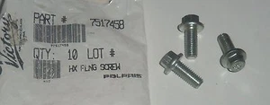 PAQUETE DE TRES TORNILLOS DE BRIDA HEXADECIMAL POLARIS FABRICANTE DE EQUIPOS ORIGINALES DE LOTE ANTIGUO PWC 3 7517458 - Imagen 1 de 1