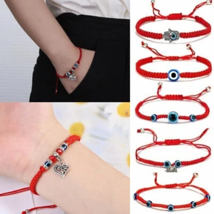 Fashion Adjustable Handmade Blue Eye Red String Rope Braid Bracelet Jewelry Gift - Picture 1 of 50