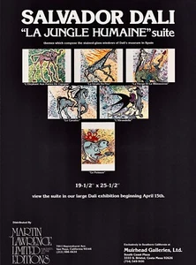 SALVADOR DALI Art Gallery Exhibit ~ La Jungle Humane ~ VINTAGE PRINT AD ~ 1978 - Picture 1 of 1