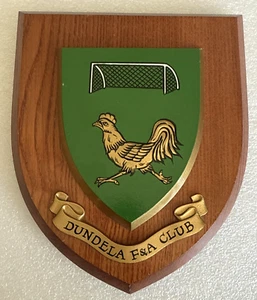DUNDELA F & A CLUB - Northern Ireland Football - Vintage Oak Shield / Plaque - Picture 1 of 3