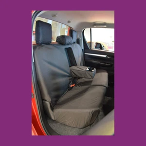 Funda de asiento negra banco trasero impermeable para Toyota Hilux Invincible 2016+ - Imagen 1 de 3