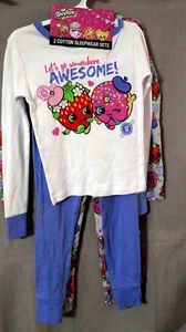 SHOPKINS 4 Piece Cotton Sleepwear Pajama Sleep Set Size 4 BNWT - Picture 1 of 16