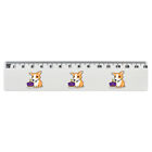 'Queen's Corgi with Crown' White Plastic Ruler (RL036156)