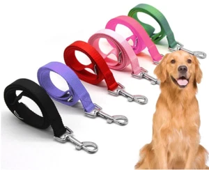 Pet Cat Puppy Dogs Leash Long Nylon Leashes Solid Pink Dog Walker Dog Girl Boy - Picture 1 of 13