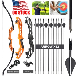 Toparchery 53" Takedown Recurve Bow RH 12X Target Arrows for Beginner Practice - Picture 1 of 28