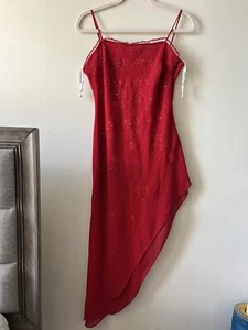 Vintage Dollar Red Formal/Prom Sequin Slit Asymmetrical Dress - Foto 1 di 17