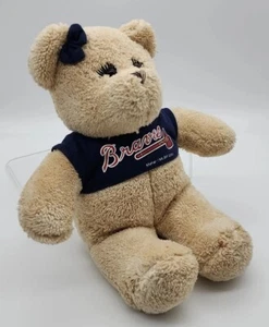 Fiesta Genuine Girl Bear Plush Wearing MLB Atlanta Braves Baseball T-shirt 13" - Picture 1 of 8