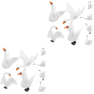 Set of 2 Mini-Tiere-Modell Mini-Schwan- Miniatur Teich Liebhaber - Bild 1 von 12