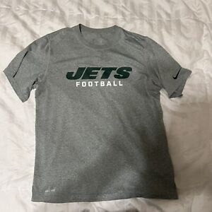 Nike NY Jets T Shirt Large NFL Dri Fit Mens  Short Sleeve Gray New York Sports