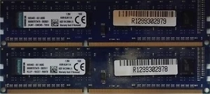 KINGSTON 8GB 2x4GB 1600MHZ DDR3L DIMM 1.35V N-ECC KVR16LN11/4 Desktop RAM - Picture 1 of 2