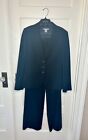 Ann Taylor Blazer Pant Suit Set Very Dark Navy Size 8 EUC Fully Lined