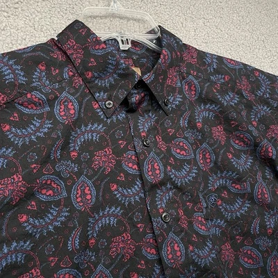 Ariat Casual Western Razin BLACK Paisley Long Sleeve Button Up Mens Large Shirt - Image 1 of 4