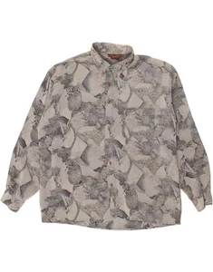 M.ZEKI Mens Abstract Pattern Shirt 2XL Grey Viscose AP04 - Picture 1 of 3