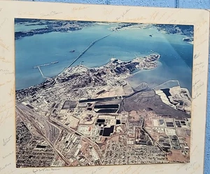 Vintage Luftbild von San Francisco Bay Area mit vielen Unterschriften m9 - Bild 1 von 7