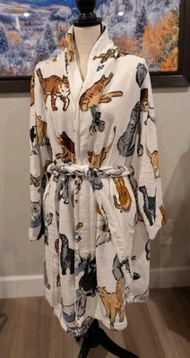 Vera Bradley 🐈 Bata de Vellón A CAT'S LIFE Gatos Pequeños/Medianos Crema Nueva Exacta V652 Foto 1 de 4