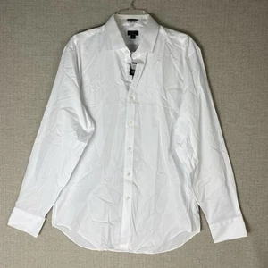 Camisa J Crew Hombre L Blanca Rendimiento Elastizada Preppy Abotonada BW401 NUEVA CON ETIQUETAS DEFECTUOSA - Imagen 1 de 8