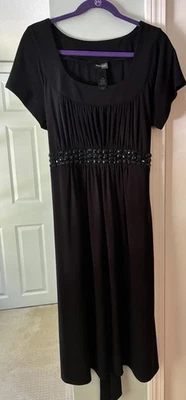VESTIDO BISOU BISOU MUJER 18W JOYA FACETADO CLÁSICO NEGRO CORBATA TRASERA CINTURA IMPERIO  Foto 1 de 4