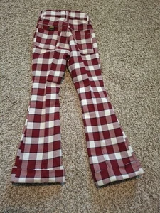 Vintage 60s 70s Mann Plaid Flare Hippie Pants Bell Bottoms Bootcut 22x22 Boys  - Picture 1 of 6