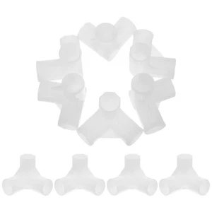  10 Pcs Wardrobe Accessories Connector Closet Rod Joint 3-way Fitting - Picture 1 of 9