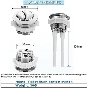 3 Pcs 38mm Dual Push Flushing Toilet Button, Replaced Tank Button with Thread _ - Picture 1 of 7