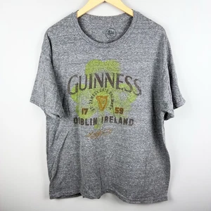 Guinness T-Shirt Size 2XL Heather Gray Logo Graphic Dublin Ireland Short Sleeve - Picture 1 of 3
