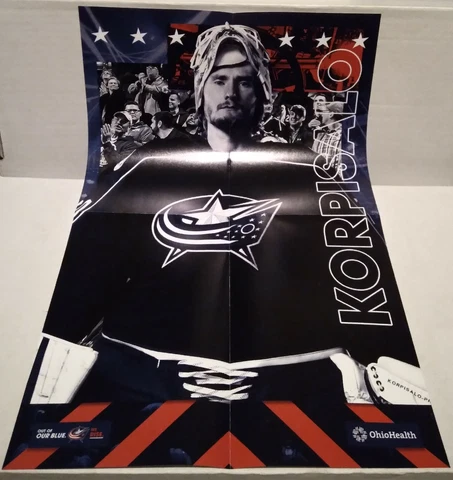 Joonas Korpisalo Columbus Blue Jackets Duel Fold Poster Cover