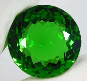AAA+ 130 Ct Large Green Topaz Round Cut Loose Gemstone Gift for Women/Her - Picture 1 of 5