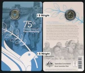 Australia: 2022 'C' $2 Colour Coin 75th Anniversary of Peace Keeping Carded - Bild 1 von 1