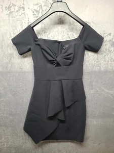 Abito Milly Vanessa Off-the-Shoulder Mini Peplum Cocktail Nero NUOVO Taglia 4 - Foto 1 di 14