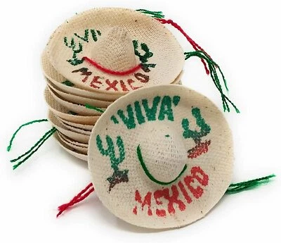 Mini Mexican Sombrero Hats 12 Pack – Mexican Fiesta Decorations – Cinco de...
