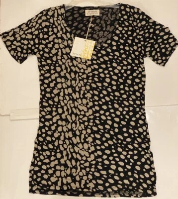 torn by ronny kobo Short Sleeve top T Shirt Black Leopard Print Soft Sz Large - Image 1 of 4