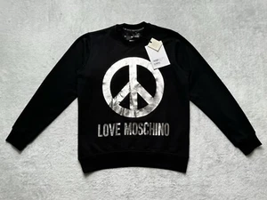 Original authentisches brandneues schwarzes Moschino Peace Logo Sweatshirt Größe Small - Bild 1 von 4
