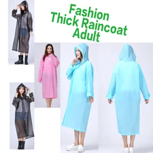 Rain Coats Waterproof Reusable Rain Ponchos Unisex Durable Thicken Portable - Picture 1 of 12