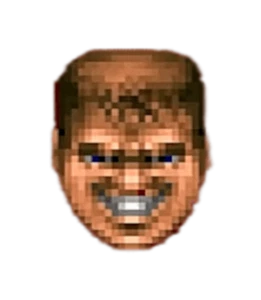 Calcomanía de casco para automóvil Doom Guy Grin Happy ~ Barfool ~ teléfono vinilo computadora portátil - Imagen 1 de 1