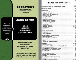 John Deere - John Deere 4240 Series Two-Row Cultivator Operators manual OM-N41 - Imagen 1 de 1