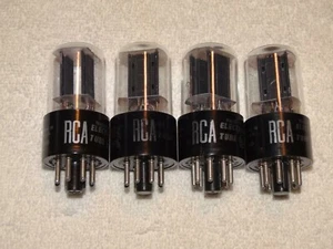 4 x 6sn7gtb RCA Tubes*Black Plates-D*Very Strong Matched Quad*#1 - Picture 1 of 4