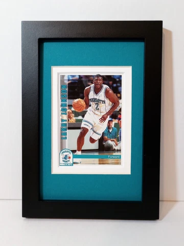 Larry Johnson Charlotte Hornets Display Custom Framed NBA Basketball Card Plaque Cover
