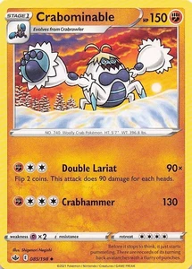 Crabominable Uncommon Normal SWSH06: Chilling Reign 085/198 NM - Picture 1 of 2