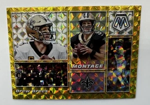 2020 Panini Mosaic Drew Brees Montage Gold Prizm /10 #M23 New Orleans Saints SP - Picture 1 of 2