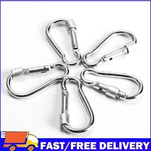 5Pcs Aluminum Screw Lock Carabiner Snap Hook Clip Camping Hiking Outdoor - Zdjęcie 1 z 10