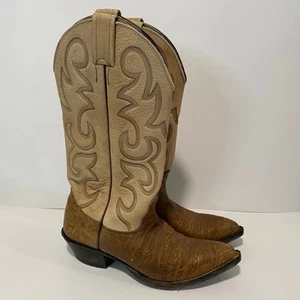 Nocona Women's Western Boots Size 6 Leather Brown Tan Embroidered Rodeo Horse - Picture 1 of 9