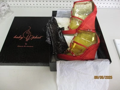 Baby Phat Red High Wedges BPD70101S Size US6 - Image 1 of 4