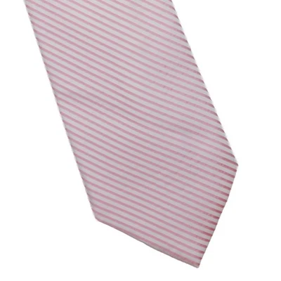 Tommy Hilfiger 男式粉色条纹领带 3 英寸宽涤纶丝绸混纺全新带标签 — 第 1/4 张图片