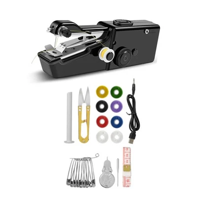 1Pc Handheld Mini Sewing Machine Stitch Electric Compact Tool w/ Accessories - Image 1 of 4